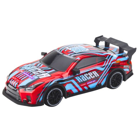 LEAN Toys Samochód Wyścigowy Zdalnie Sterowane RC Świecąca Karoseria Niebiesko-Czerwony