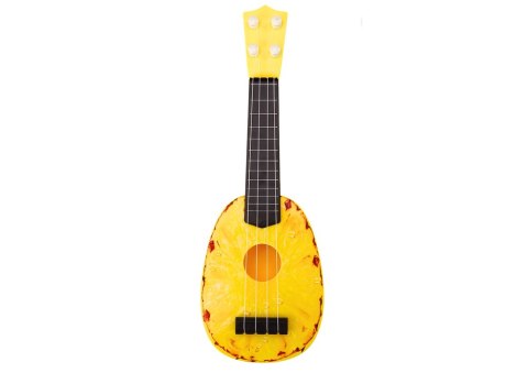 LEAN Toys Ukulele Dla Dzieci Mini Gitara 4 Struny Motyw Ananasa Gitarka Żółta