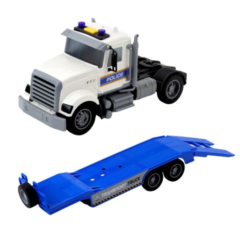 LEAN Toys Zestaw Ciężarówka Policyjna Transportowa Helikopter Światła Dźwięki