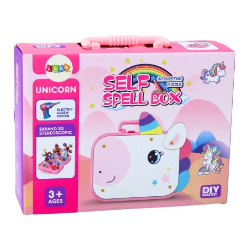 LEAN Toys Zestaw Klocków Konstrukcyjnych Wkrętarka Jednorożec DIY