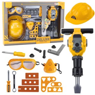 LEAN Toys Zestaw Majsterkowicza Narzędzia Młot Pneumatyczny Na Baterie 21el