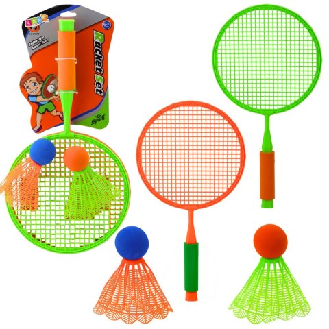 LEAN Toys Zestaw Rakiety Do Badmintona 2 Rakietki 2 Duże Lotki Z Piłką