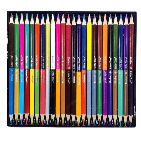 LEAN Zestaw Kredek Dwustronne Dwukolorowe Szkolne Trójkątne 48 Kolorów