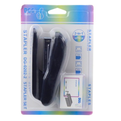 LEAN Zszywacz Biurowy Czarny Do 30 Kartek Zestaw Zszywek 24/6 13cm