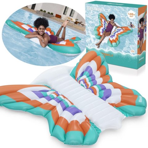 Bestway Bestway Materac plażowy dmuchany - duży leżak wodny MOTYL 193x176cm 43963