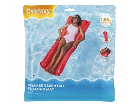Bestway Bestway Materac plażowy dmuchany - jednoosobowy CZERWONY 183x69cm 44007