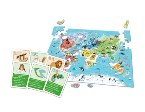 Clementoni Gra edukacyjna Puzzle Quizy Zwierzęta Odkrywamy Świat Uczę się Bawiąc Język Polski Clementoni 50779
