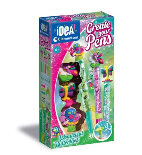 Clementoni  Idea Art Zestaw Mini Fabryka Długopisów Motylki Clementoni 18169
