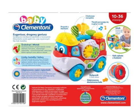 Clementoni Interaktywna Ciężarówka Eugeniusz Drogowy Geniusz Śrubokręt i Młotek Język Polski Clementoni 50110