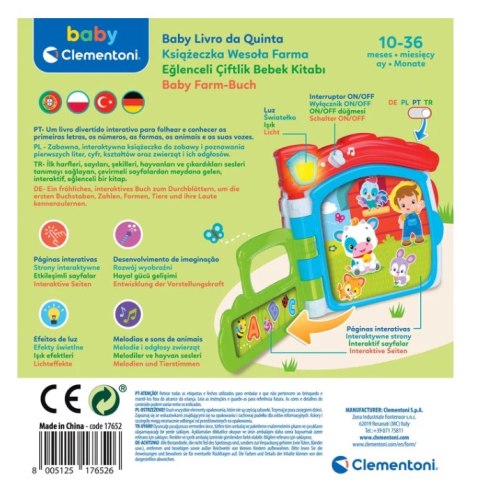 Clementoni Interaktywna Książeczka Edukacyjna Farma Język Polski i Niemiecki Clementoni 17652