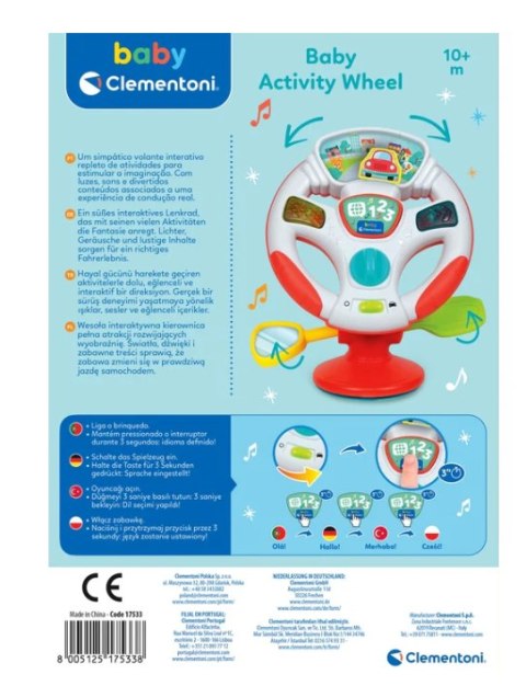 Clementoni Interaktywna Mówiąca Elektroniczna Kierownica Język Polski i Niemiecki Clementoni 17533