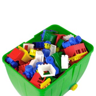 HEMAR Kuferek Duży z Kolorowymi Klockami K2 280 Elementów Zielony