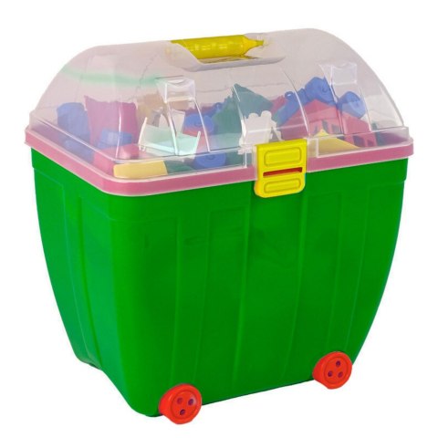 HEMAR Kuferek Duży z Kolorowymi Klockami K2 280 Elementów Zielony