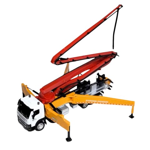 HUINA Ciężarówka Budowlana Betoniarka Z Pompą Huina Metalowa 1:18