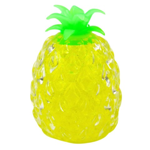 LEAN TOYS Gniotek Ananas Owoc Antystresowy Z Kulkami Hydrożelowymi Żółty