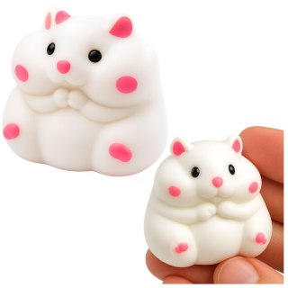LEAN TOYS Gniotek Miękki Chomik Sensoryczny Antystersowy Squishy Biały 5cm