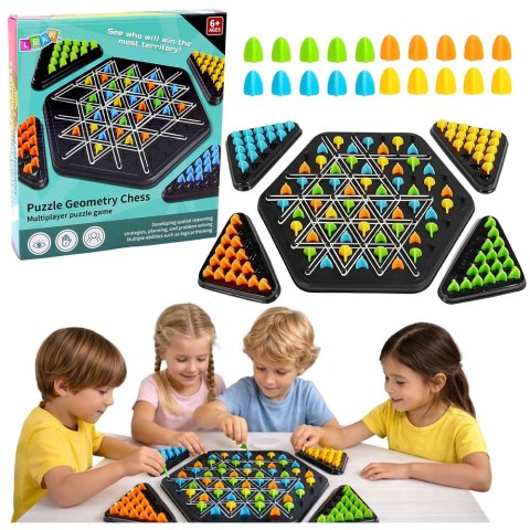 LEAN TOYS Gra Strategiczna Rodzinna Edukacyjna Puzzle Geometryczne Trójkąty