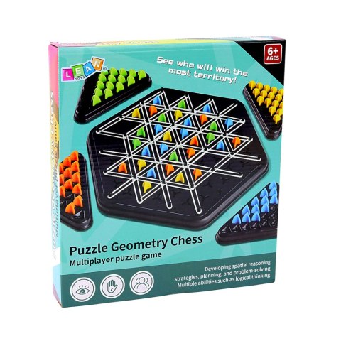 LEAN TOYS Gra Strategiczna Rodzinna Edukacyjna Puzzle Geometryczne Trójkąty