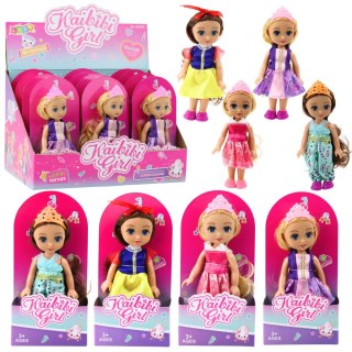 LEAN TOYS Mini Laleczka Księżniczka Korona Zdobiona Sukienka 17cm Mix