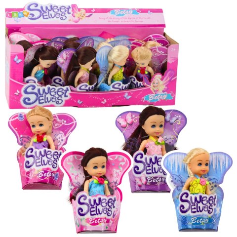 LEAN TOYS Mini Laleczka Wróżka Elf Niebieska Fioletowa Różowa Mix 11,5cm