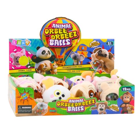 LEAN TOYS Pluszak Do Ściskania Ugniatania Gniotek z Kulkami Wodnymi Pies Kot 6 cm