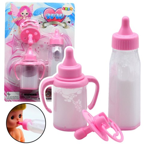 LEAN TOYS Zestaw Dla Niemowlaka Lalki Butelki Znikające Mleko Smoczek