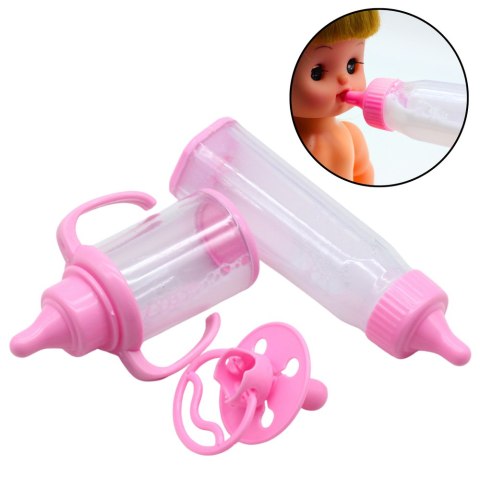 LEAN TOYS Zestaw Dla Niemowlaka Lalki Butelki Znikające Mleko Smoczek
