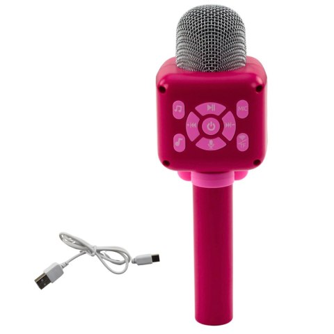 LEAN Toys Bezprzewodowy Mikrofon Bluetooth Do Karaoke Nagrywanie Zmiana Głosu Różowy
