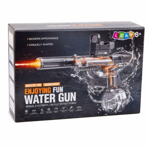 LEAN Toys Elektryczny Pistolet Broń Na Wodę Podświetlenie LED Zasięg 8M