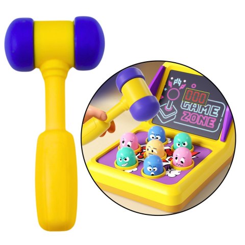 LEAN Toys Gra Zręcznościowa Whack A Mole Automat Z Młotkiem Światła Dźwięki