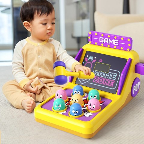LEAN Toys Gra Zręcznościowa Whack A Mole Automat Z Młotkiem Światła Dźwięki