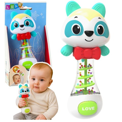LEAN Toys Grzechotka Zabawka Dla Niemowlaka Miś Z Kolorowymi Kuleczkami