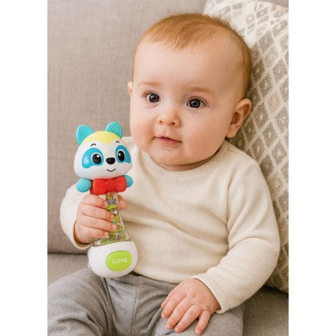 LEAN Toys Grzechotka Zabawka Dla Niemowlaka Miś Z Kolorowymi Kuleczkami