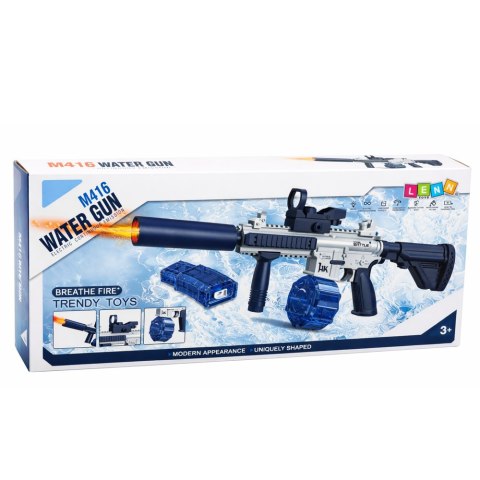LEAN Toys Karabin Elektryczny Broń Pistolet Na Wodę M416 Niebieski 62 cm