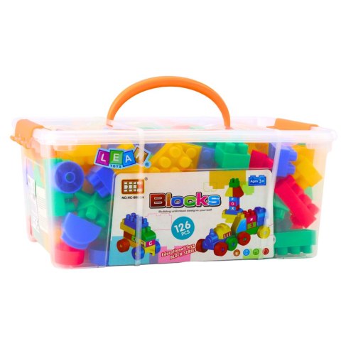 LEAN Toys Klocki Konstrukcyjne Przestrzenne W Kuferku Kolorowe 126 el.