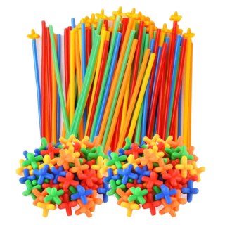 LEAN Toys Klocki Konstrukcyjne Słomki Straws 3D 4D W Kuferku Kolorowe 1000 el.