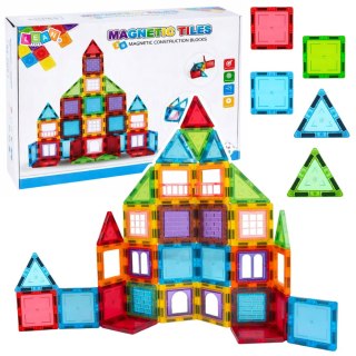 LEAN Toys Klocki Magnetyczne 3D Układanka Konstrukcyjna Kolorowe 45 el.