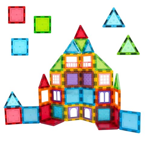 LEAN Toys Klocki Magnetyczne 3D Układanka Konstrukcyjna Kolorowe 45 el.