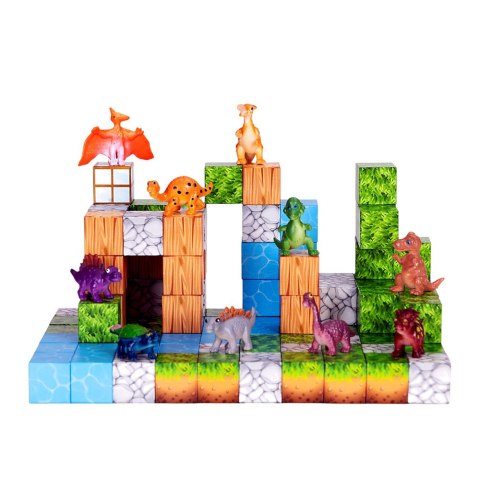 LEAN Toys Klocki Magnetyczne Konstrukcyjne Kostki Kwadratowy Świat 3D 114 el.