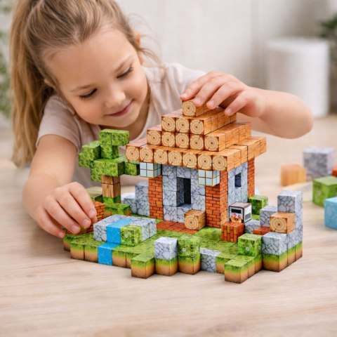 LEAN Toys Klocki Magnetyczne Konstrukcyjne Kostki Kwadratowy Świat 3D 312 el.