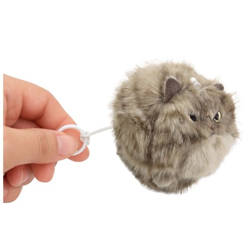 LEAN Toys Pluszowy Brązowy Kotek z Kręcącym Ogonkiem Dźwięki Piszczenia Brelok 9 cm