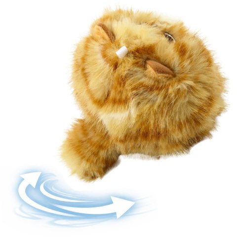 LEAN Toys Pluszowy Rudy Kotek z Kręcącym Ogonkiem Dźwięki Piszczenia Brelok 9 cm