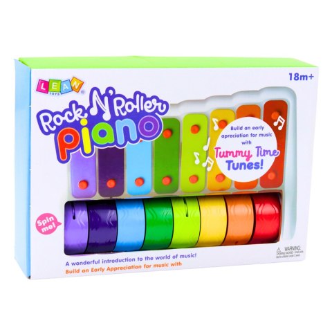 LEAN Toys Rock N' Roller Piano Instrument Dla Malucha Cymbałki Obrotowe Koła Kolorowe