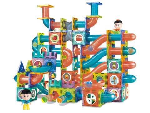 LEAN Toys Świecąca Zjeżdżalnia Dla Kulek Klocki Magnetyczne 292 Elementy