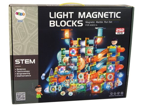 LEAN Toys Świecąca Zjeżdżalnia Dla Kulek Klocki Magnetyczne 292 Elementy