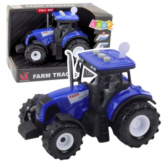 LEAN Toys Traktor Farmerski Rolniczy Światła Dźwięki Niebieski 1:36
