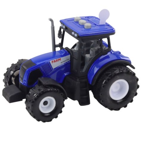 LEAN Toys Traktor Farmerski Rolniczy Światła Dźwięki Niebieski 1:36