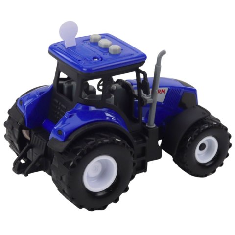 LEAN Toys Traktor Farmerski Rolniczy Światła Dźwięki Niebieski 1:36