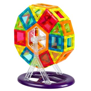 LEAN Toys Zestaw Klocki Magnetyczne Konstrukcyjne Edukacyjne Kolorowe 70el