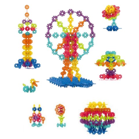 LEAN Toys Zestaw Klocków Śnieżynki W Walizce Konstrukcyjne 140el